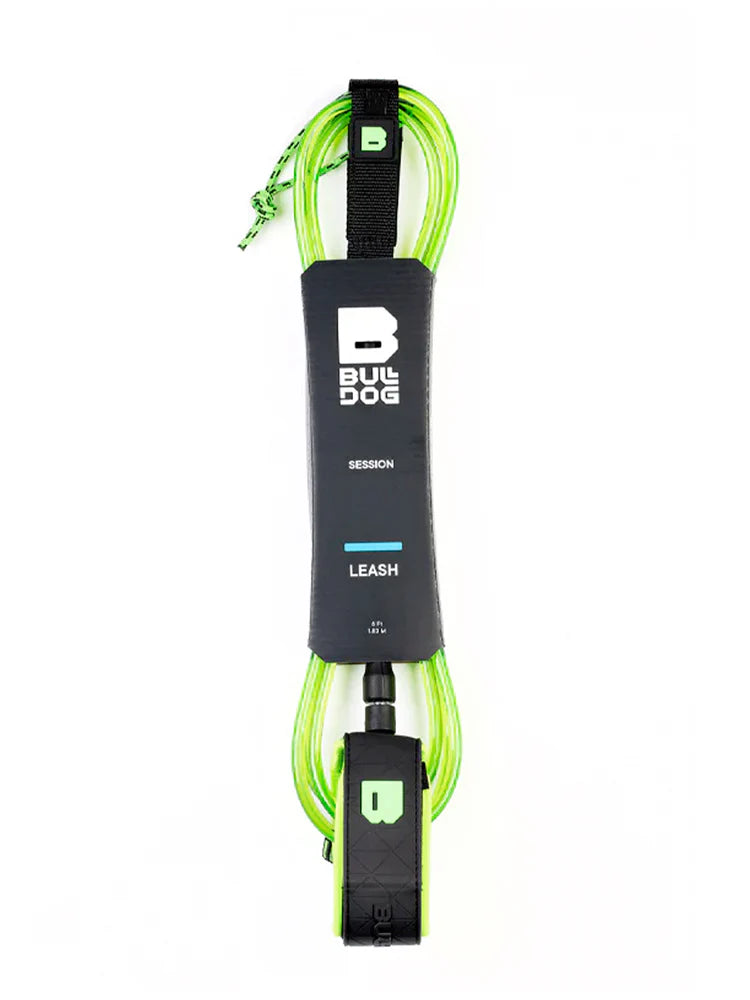 Bulldog Surfboard Leash - Black/Lime