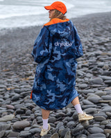 Dryrobe Advance - Long Sleeve - Blue Camo/Orange