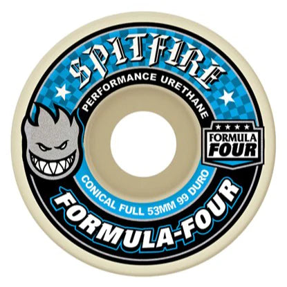 Spitfire F4 Skateboard Wheels White - Conical - 99A - 53mm