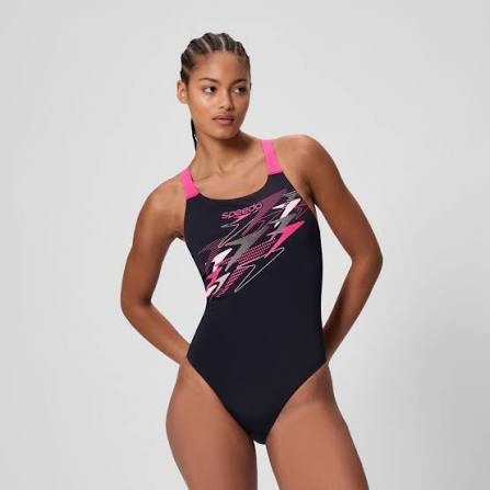 Speedo Medley Ladies Swimsuit Black/Pink