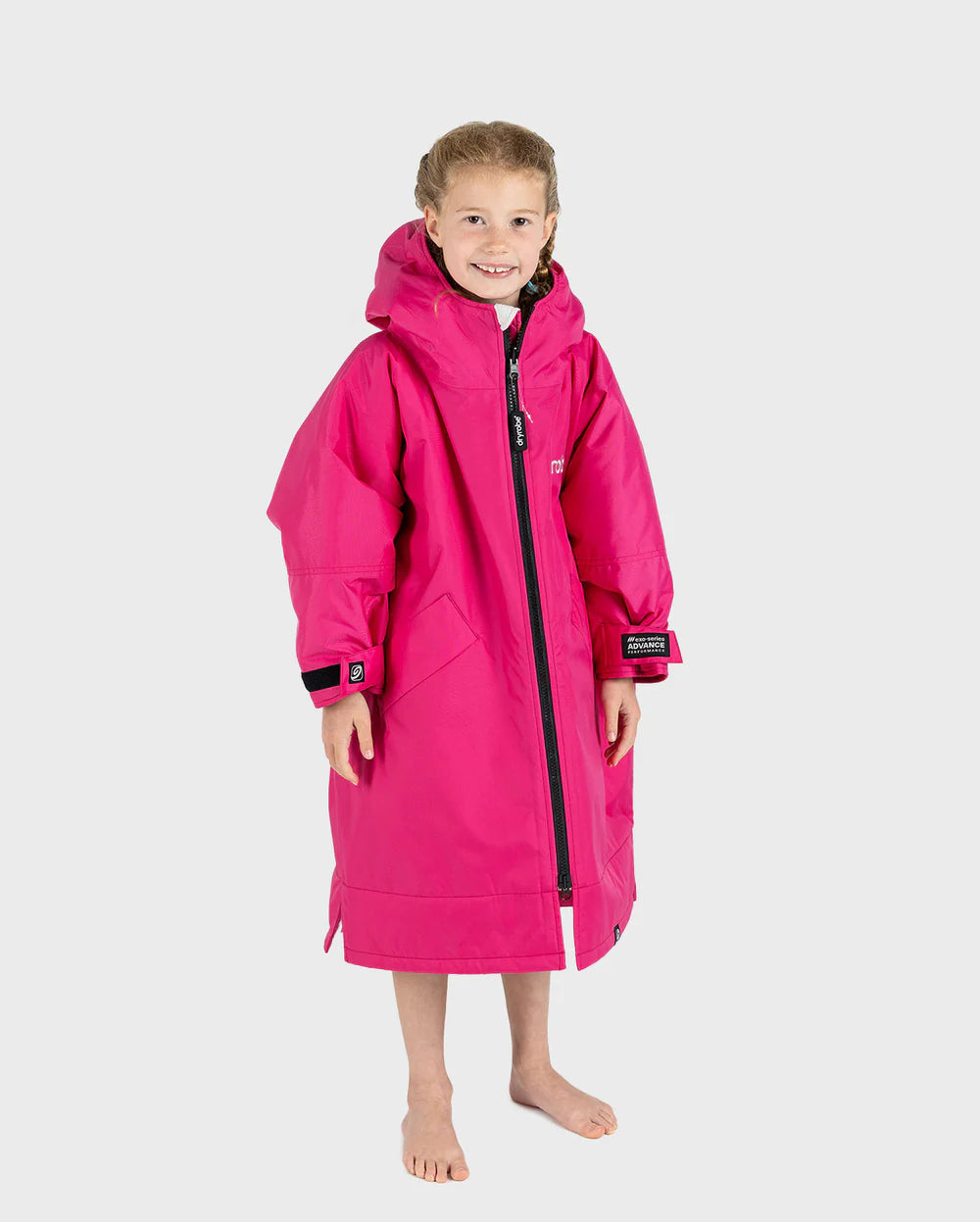 Dryrobe Advance Kids Long Sleeve - Hot Pink/Light Grey