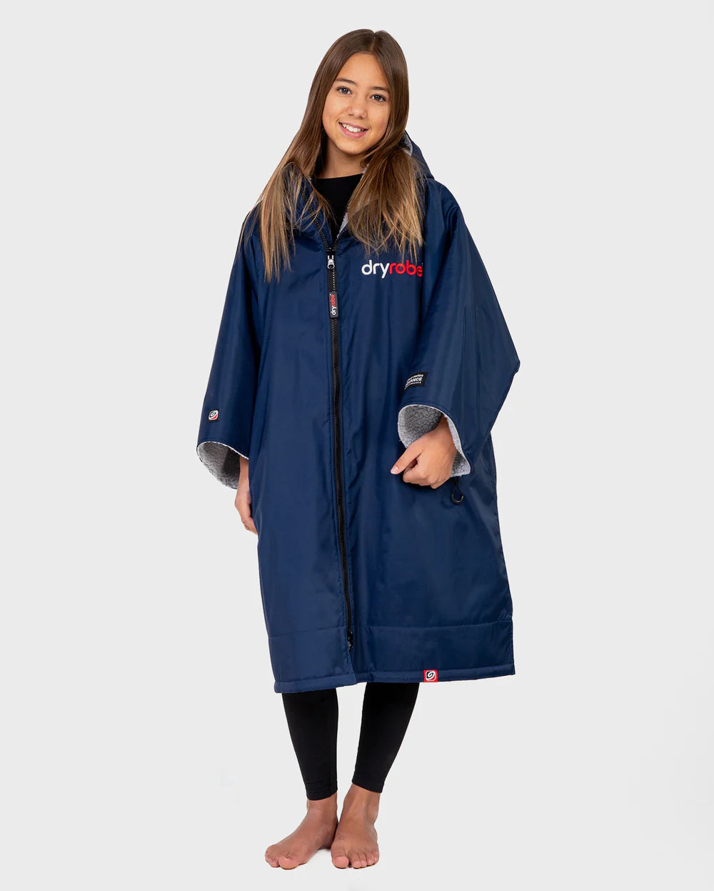 Dryrobe Advance Kids Short Sleeve - Navy & Grey