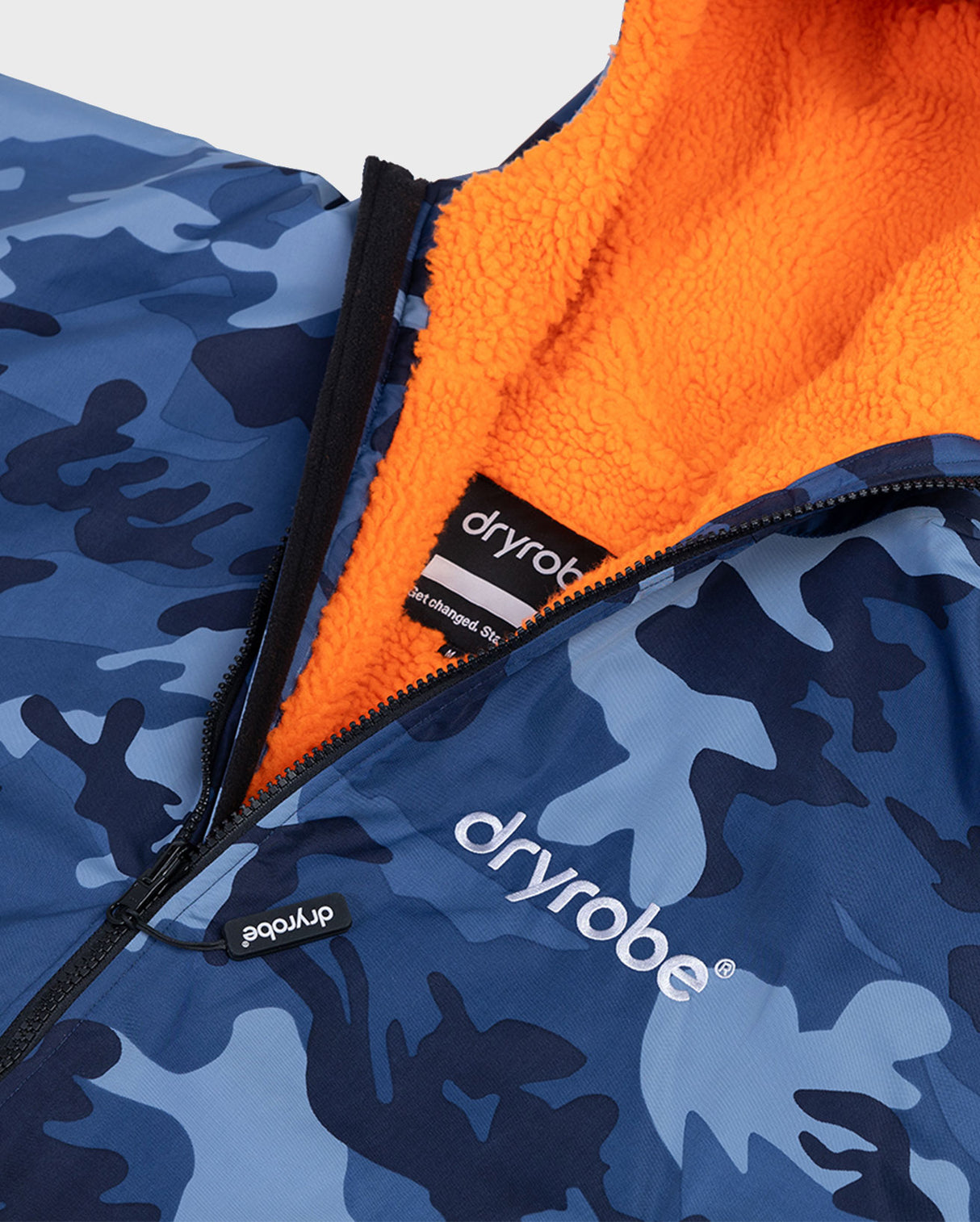 Dryrobe Advance - Long Sleeve - Blue Camo/Orange