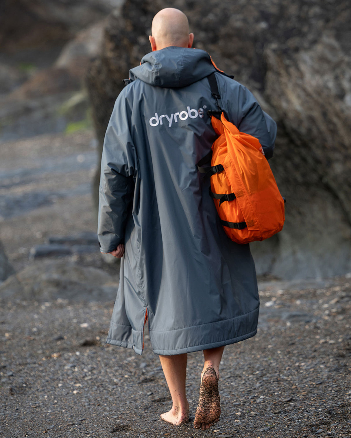 Dryrobe Advance - Long Sleeve - Dark Grey/Orange