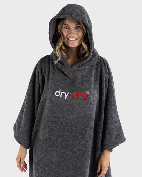 Dryrobe - Toweling Changing Robe - Slate Grey