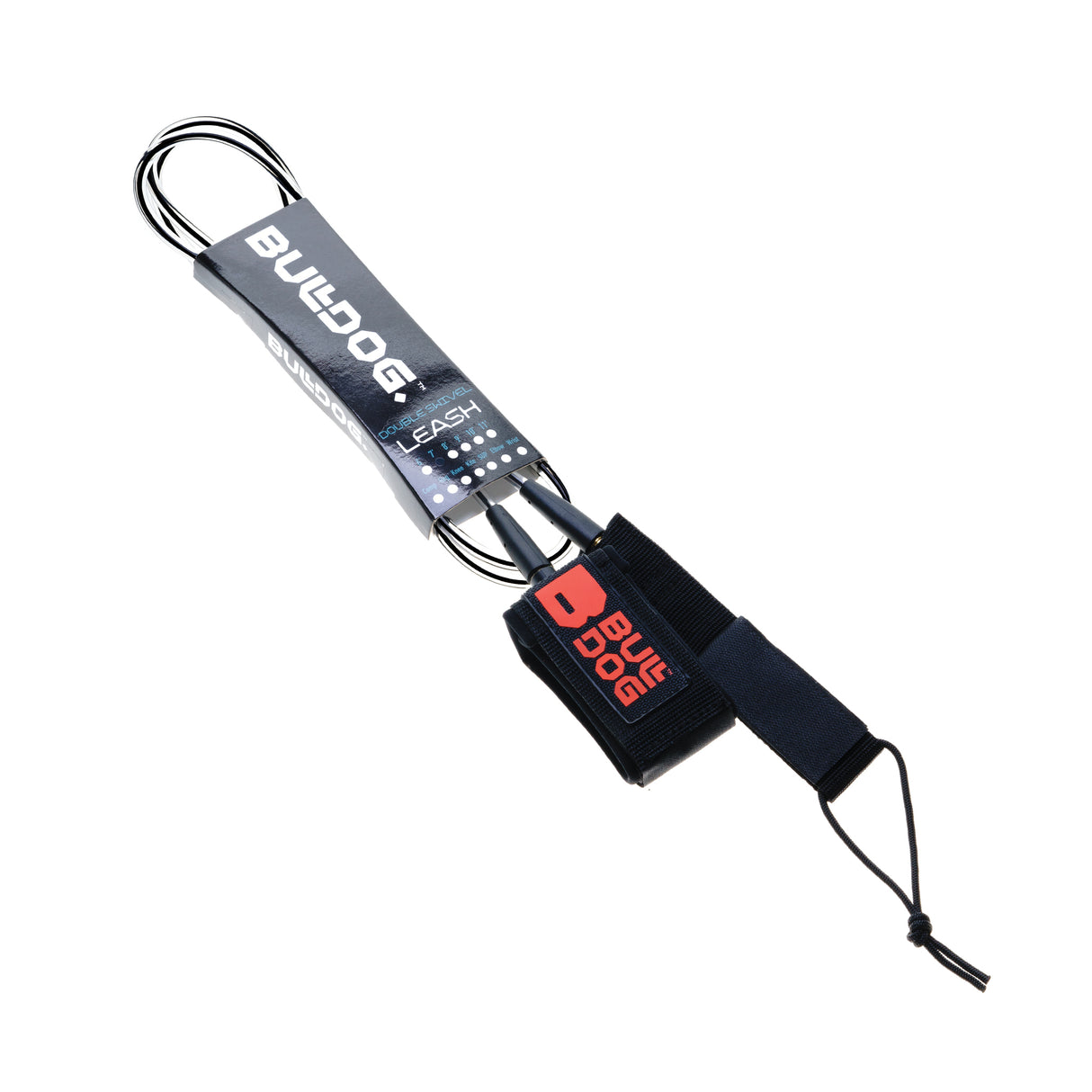 Bulldog Surfboard Leash - Black/Crimson