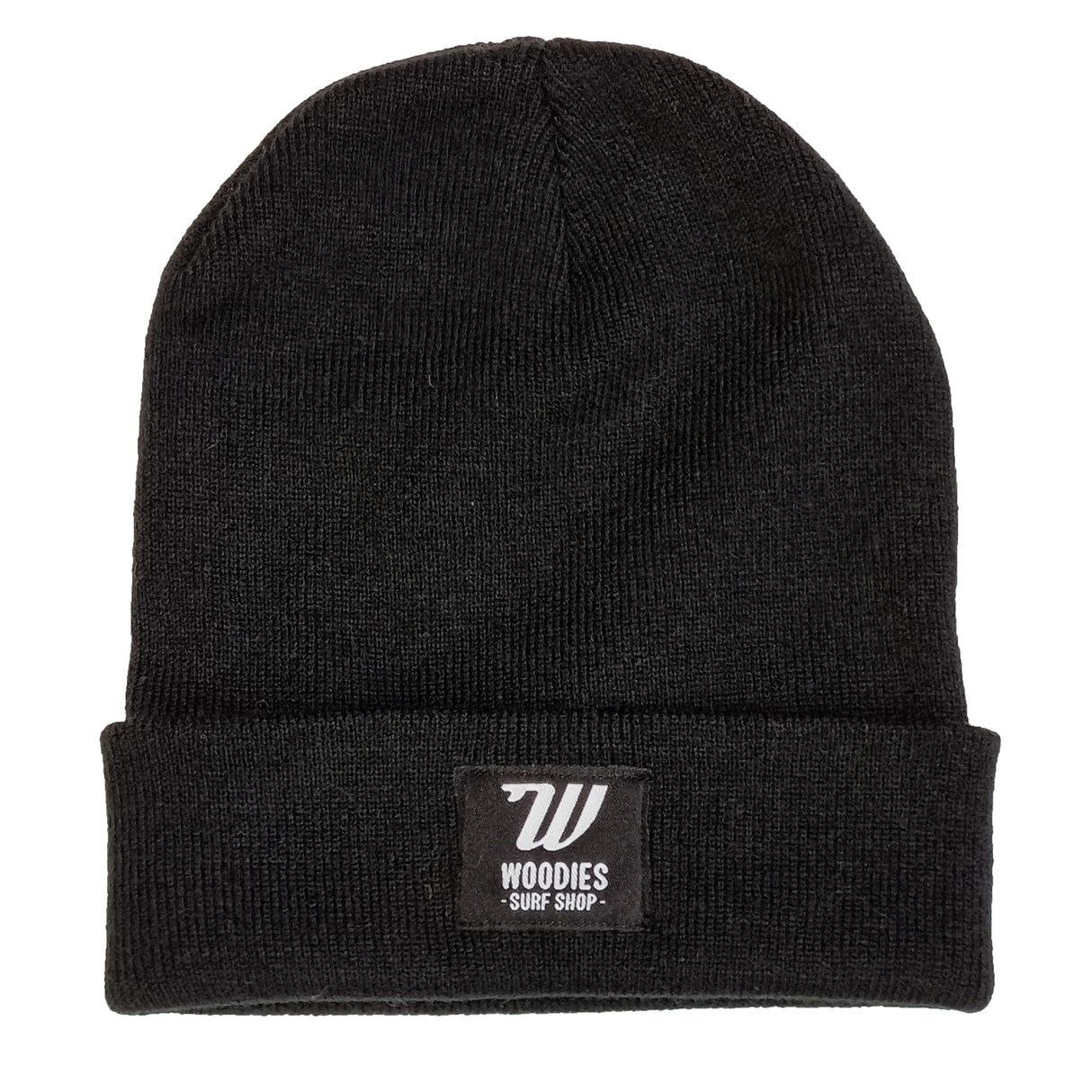 Woodies Folded Beanie - Black