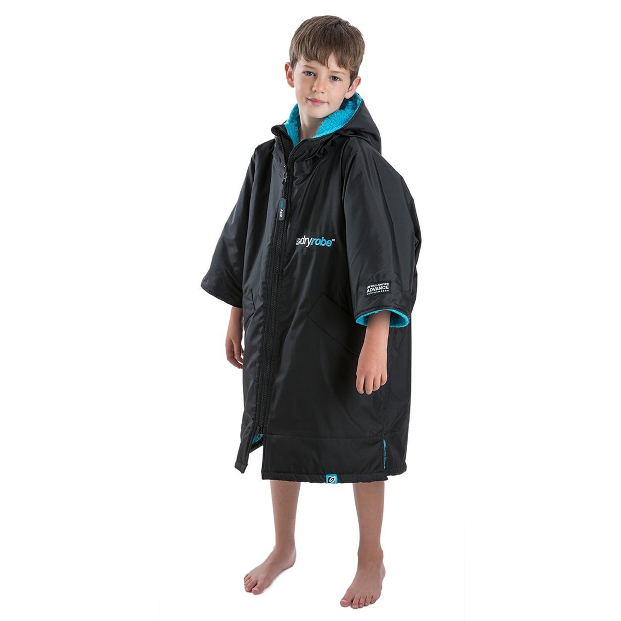 Dryrobe Advance Kids Short Sleeve - Black & Blue