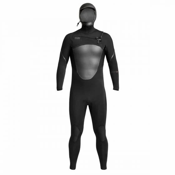 Xcel 5/4 mm Axis X X2 Chest Zip Hooded Wetsuit - Black